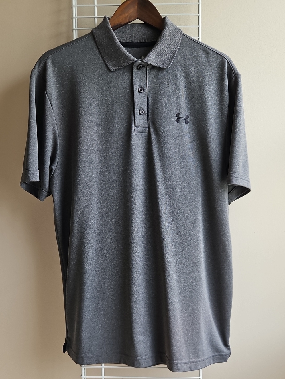Under Armour Polo Golf Shirt Large Gray Heather